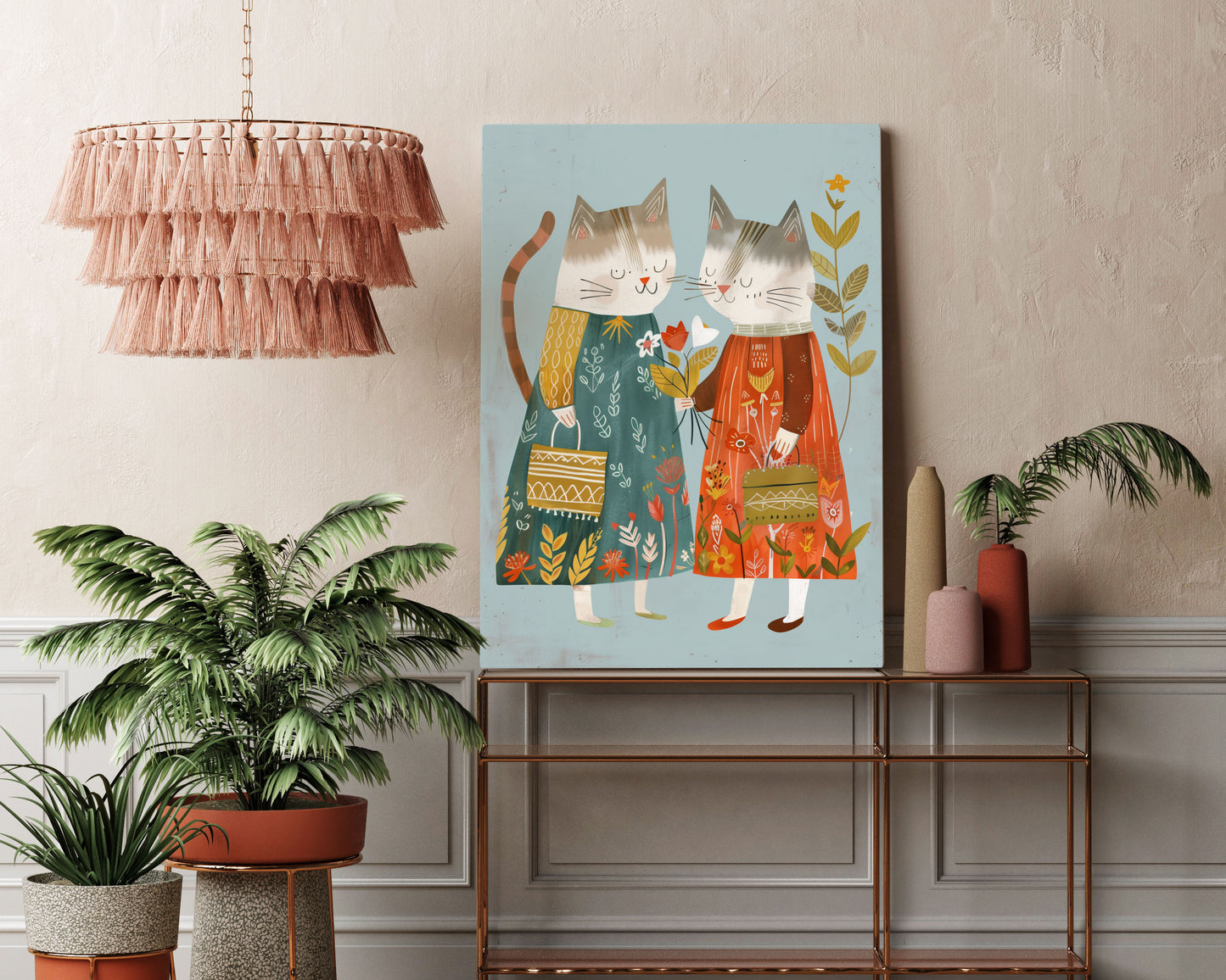 Kitty Friends Kids Wall Art Print - Artrise