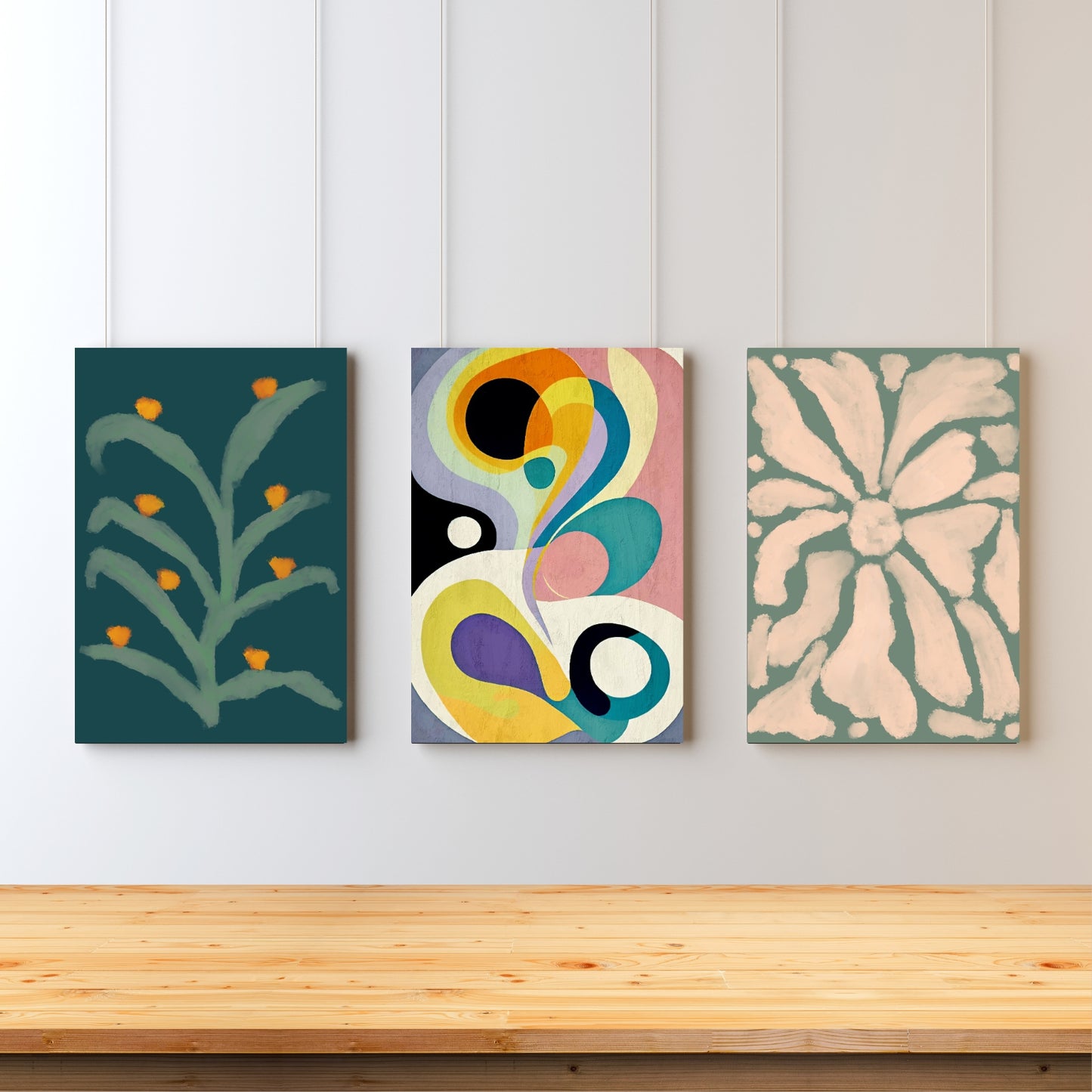 Gentle Forms – Neutral Organic Abstract Wall Art Set of 3