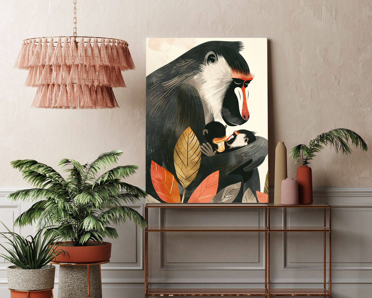 Monkey Love Kids Wall Art Print - Artrise