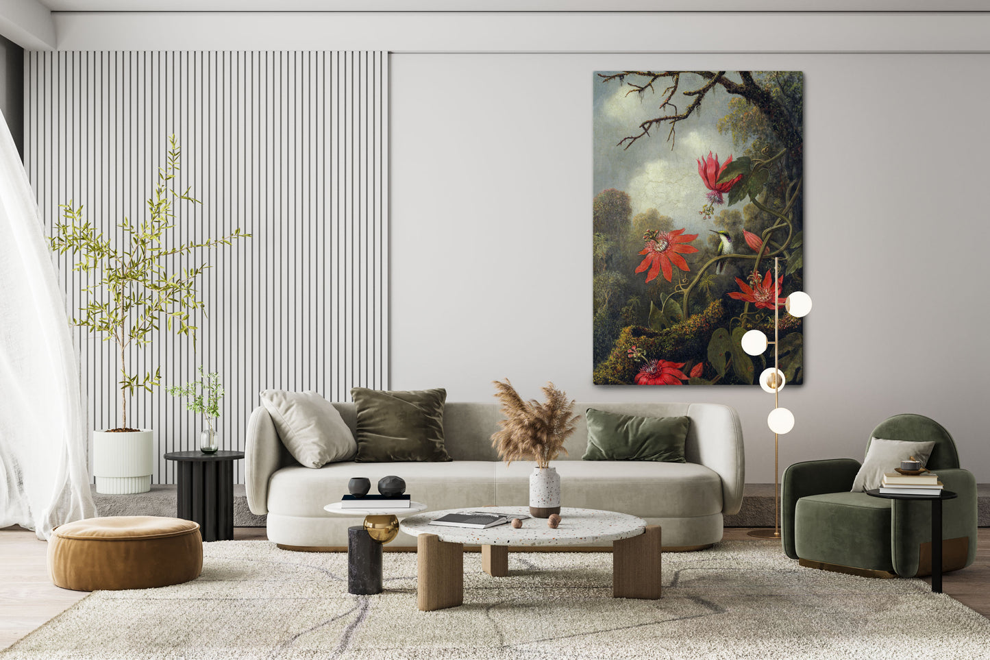 Hummingbird and Passionflowers (ca. 1875–1885) // Wall Art Print - Artrise