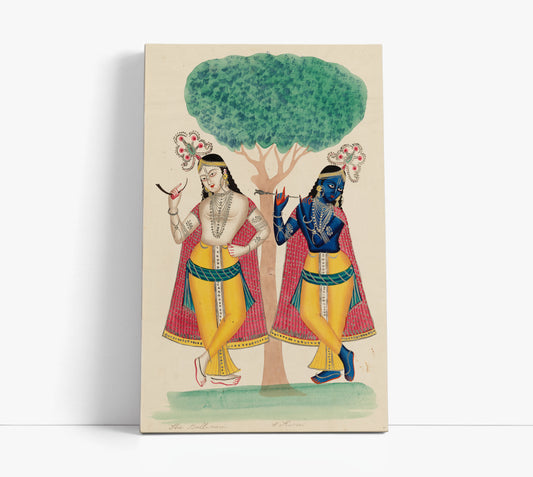 Krishna and Balarama Underneath A Tree // Wall Art Print