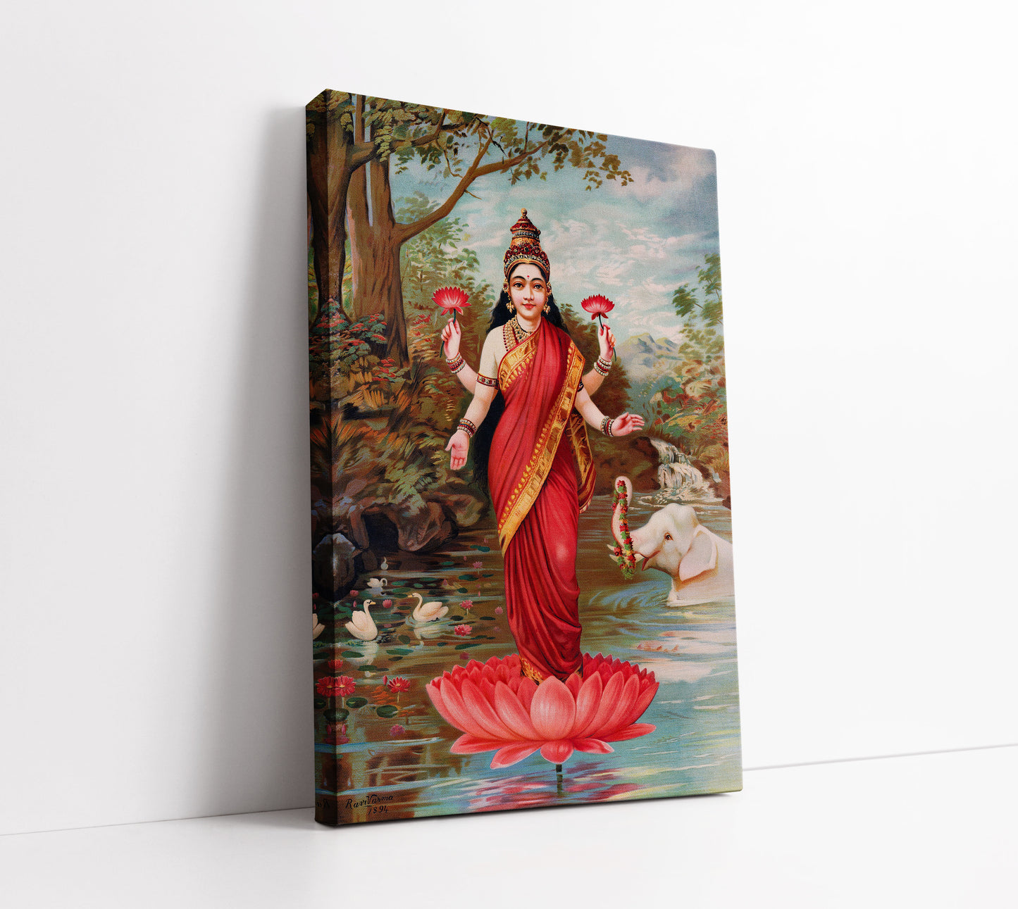 Lakshmi ji by Raja Ravi Varma // Wall Art Print - Artrise
