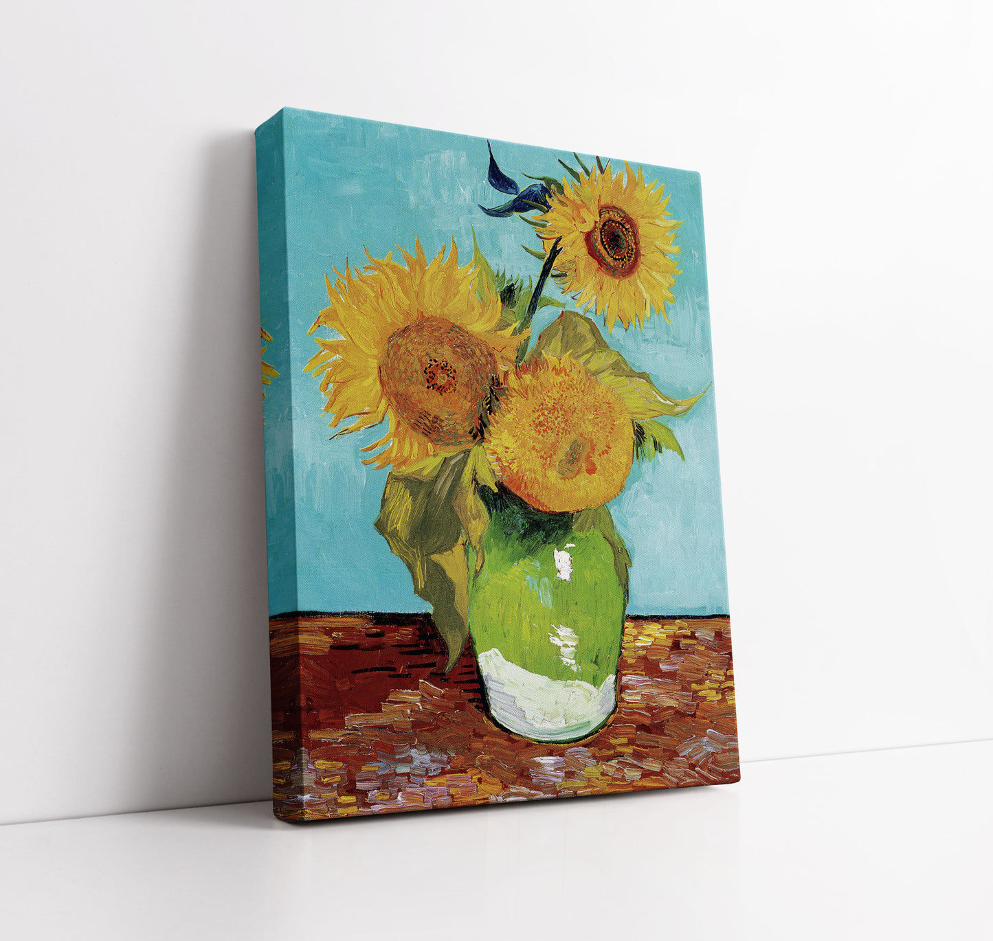 Vase with Three Sunflowers (1888) by Vincent Van Gogh - Artrise