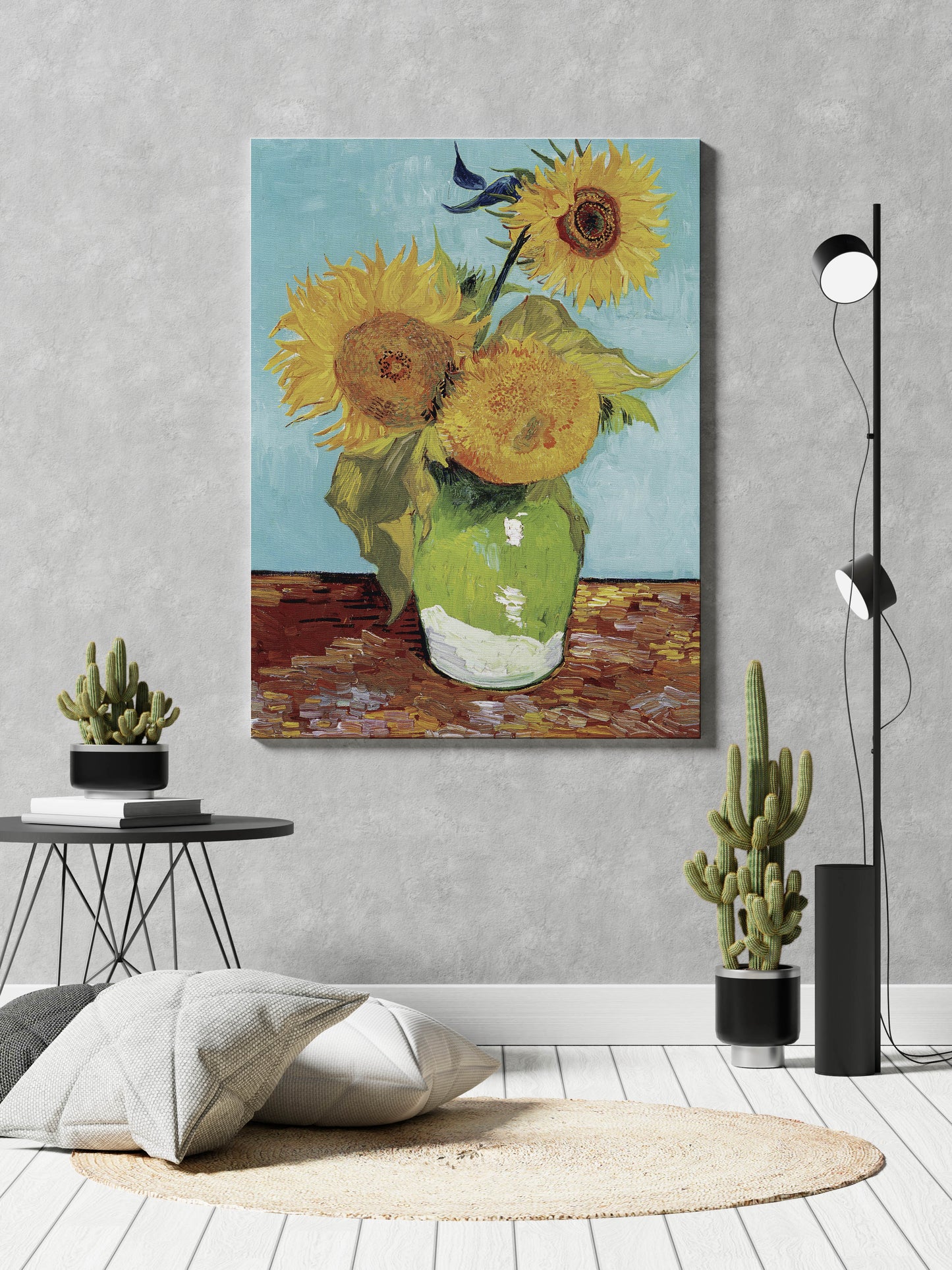 Vase with Three Sunflowers (1888) by Vincent Van Gogh - Artrise