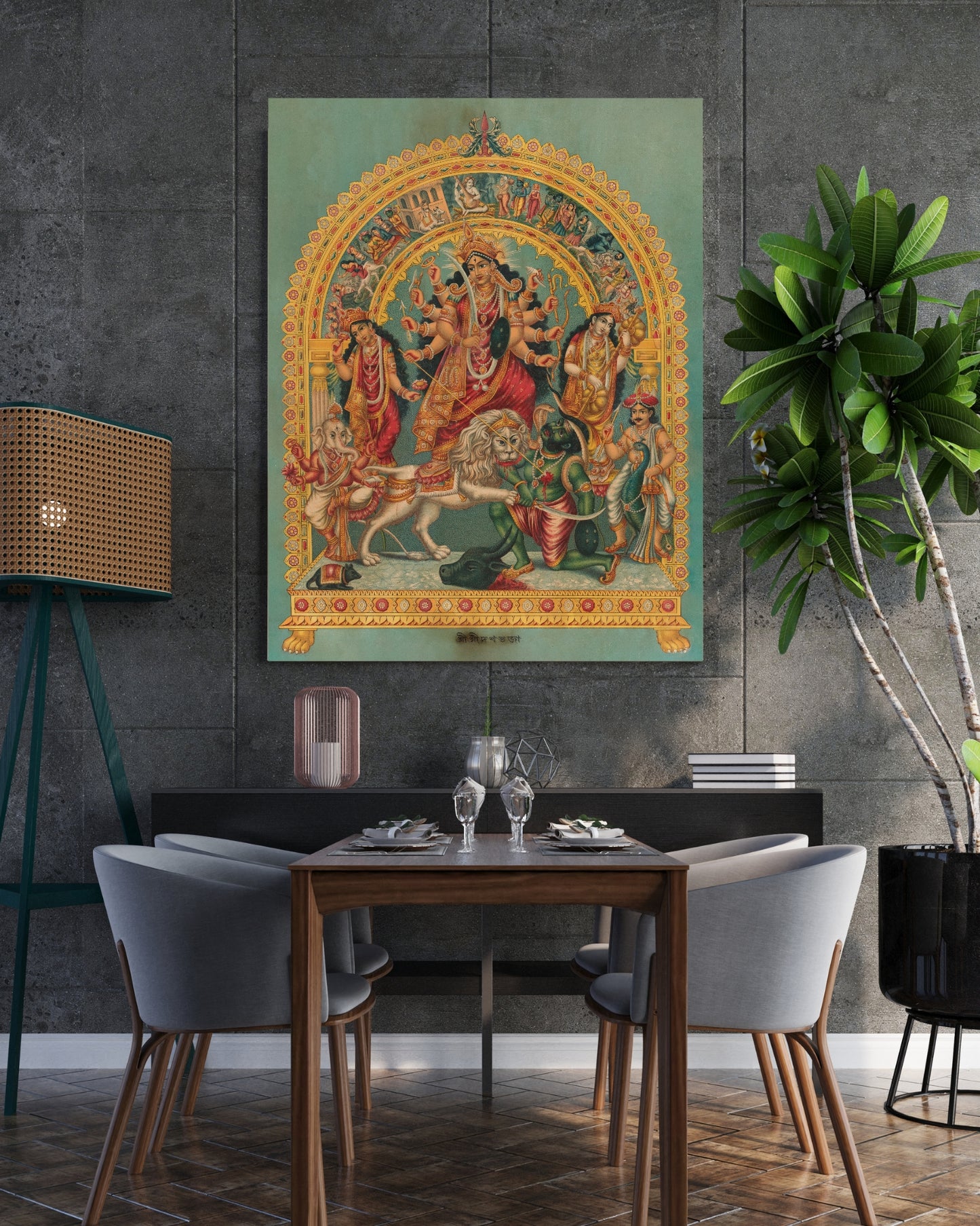 Maa durga painting west bengal theme indian gods and goddesses