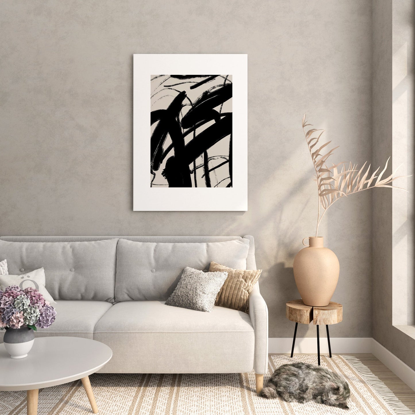 Beige Abstract Wall Art Print - Artrise