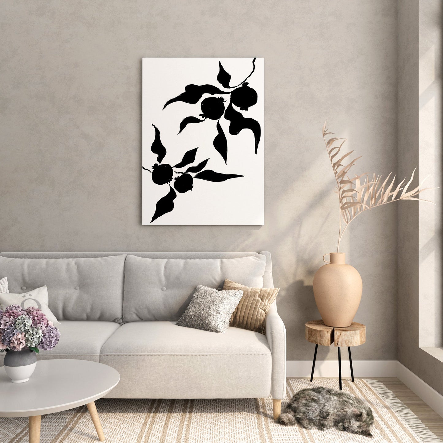 Monochrome Floral Art Print - Artrise
