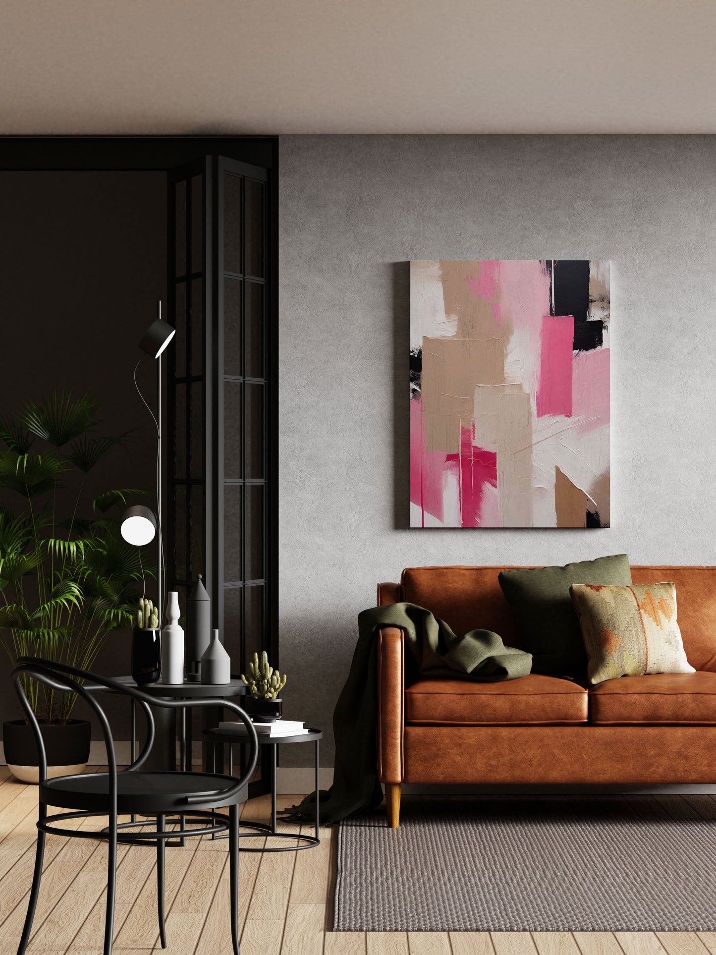 Pink Funky Abstract Art Print - Artrise