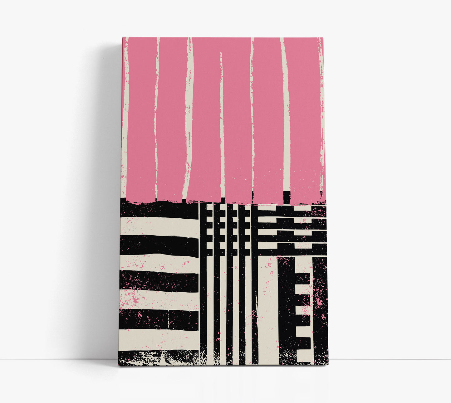 Pink and Black Abstract Art Print - Artrise