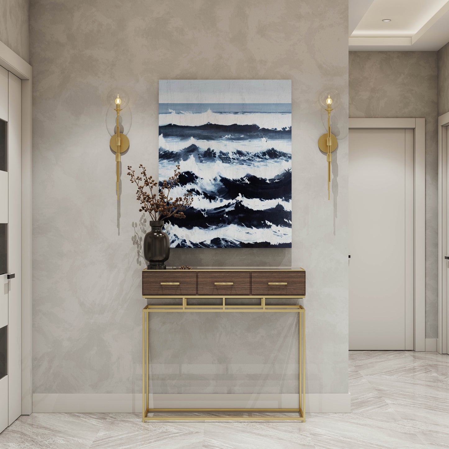 Wavy Ocean Art Print - Artrise