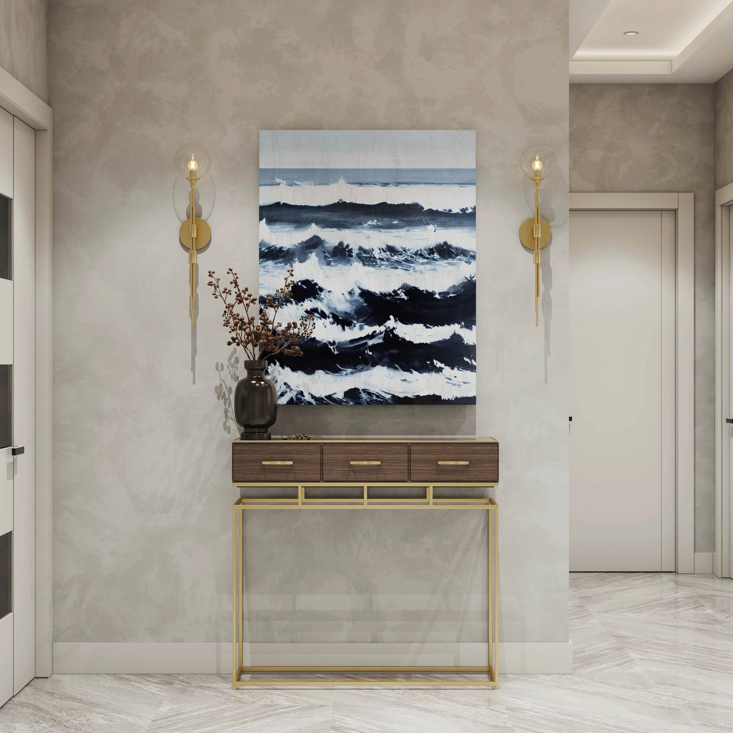 Wavy Ocean Art Print - Artrise