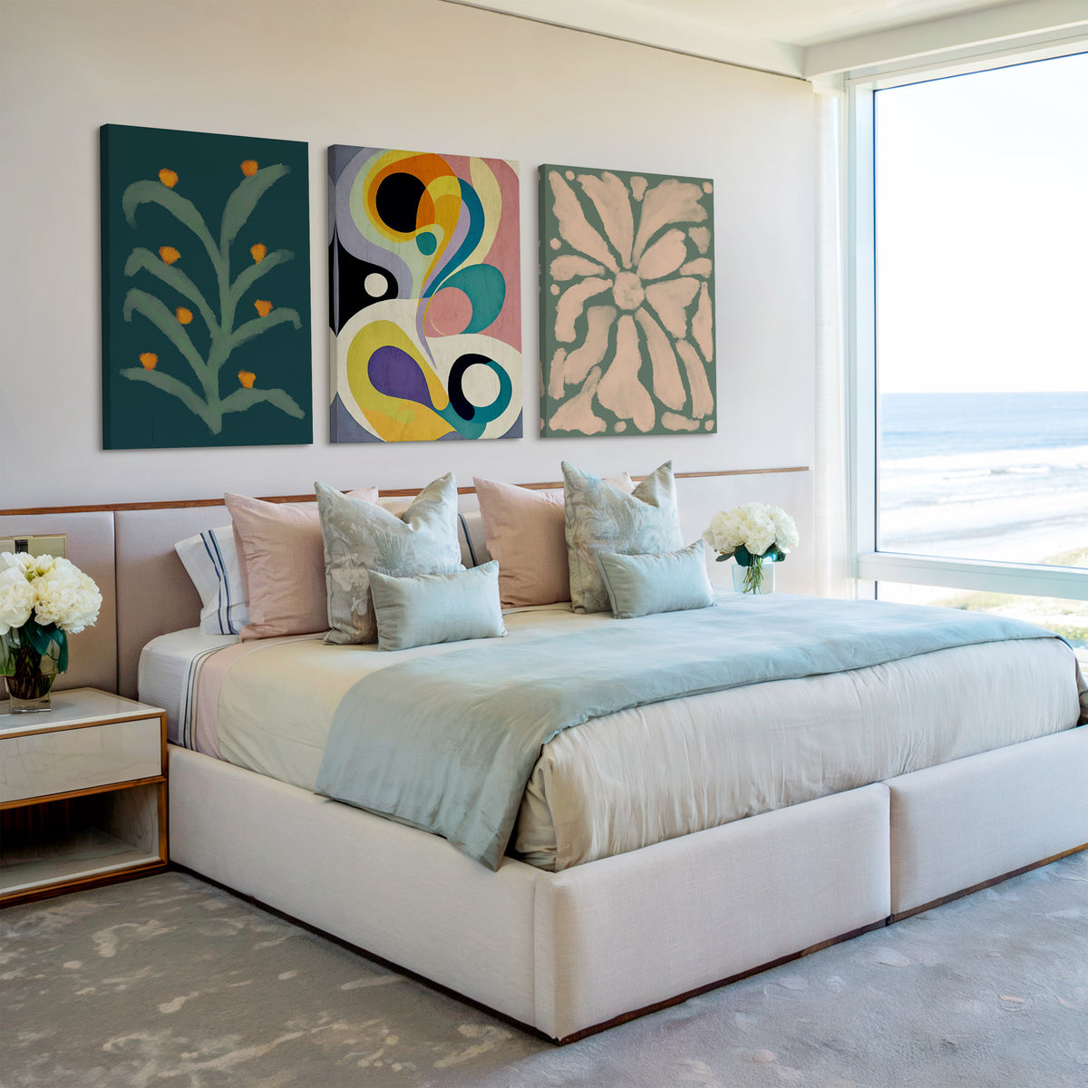 Gentle Forms – Neutral Organic Abstract Wall Art Print - Set of 3