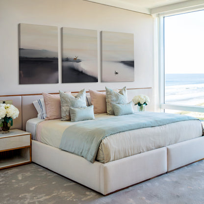 Coastal Minimal landscape painting with deer and abstract calming vibe