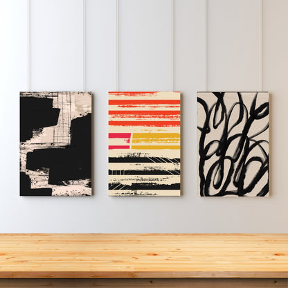 earthy abstract wall art set of 3