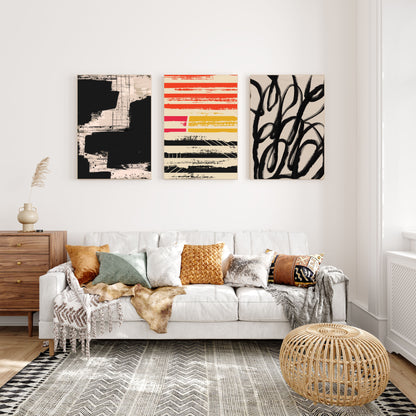 earthy abstract wall art set of 3