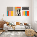 vibrant colourful wall art set of 3