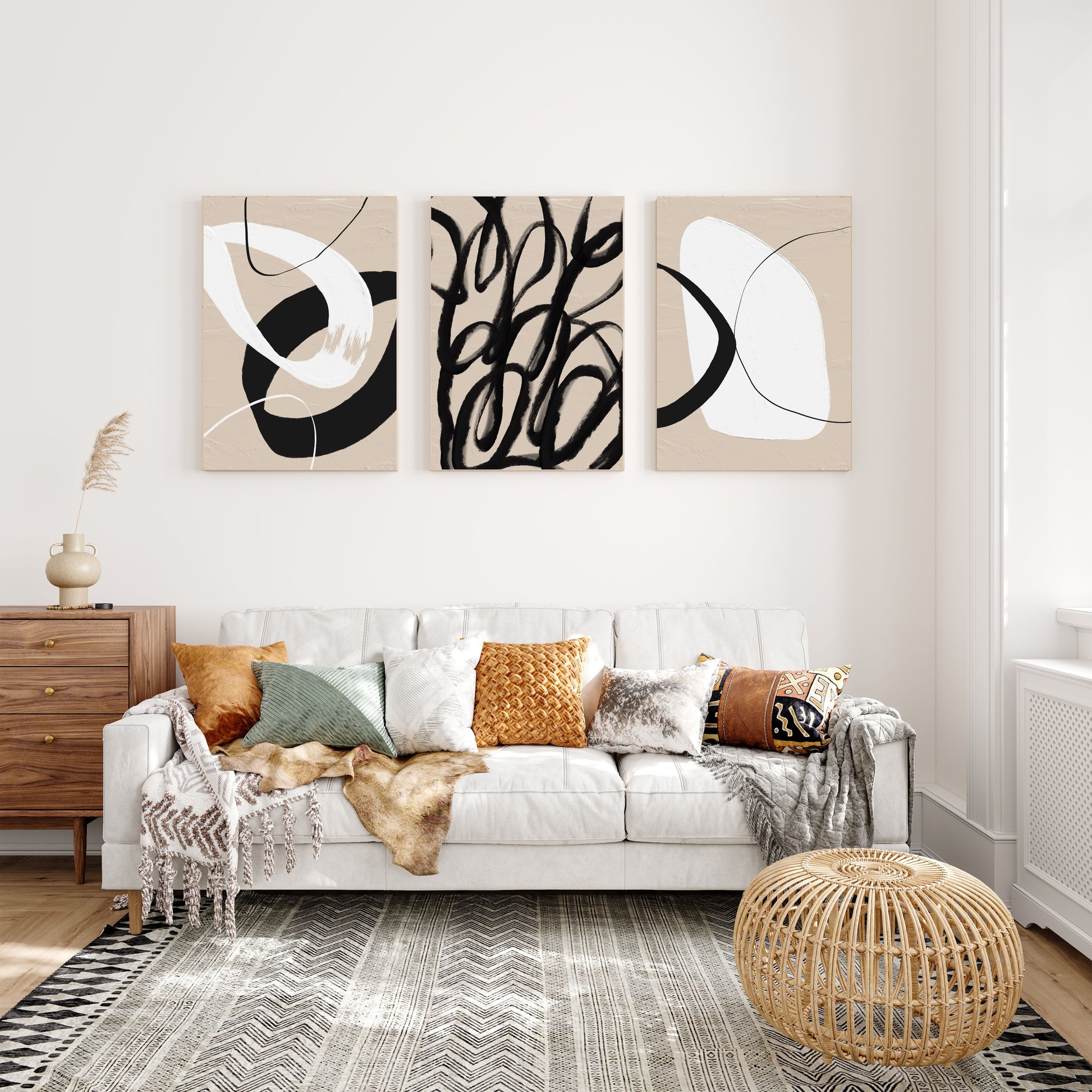 modern neutral abstract wall art 