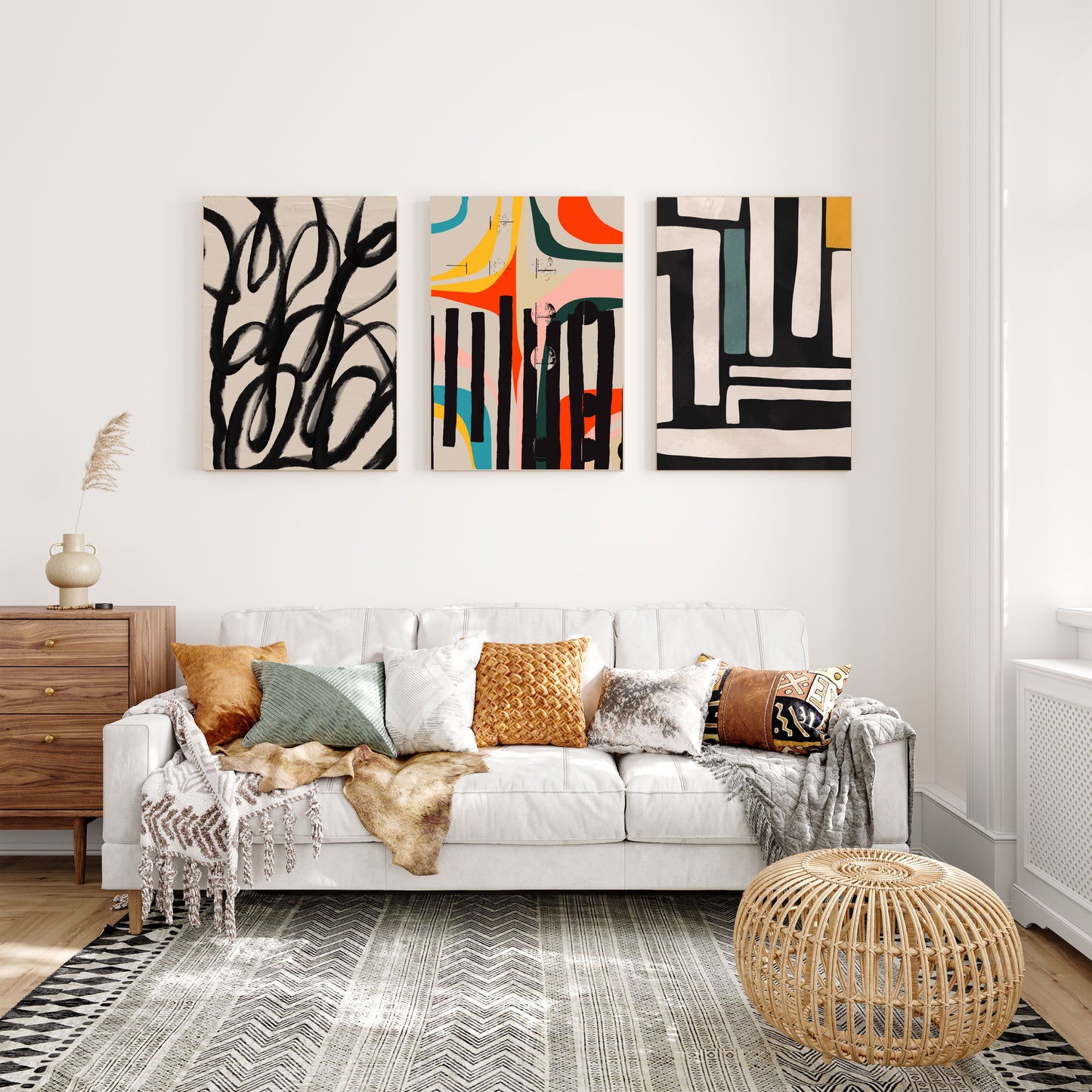 vibrant abstract wall decor 
