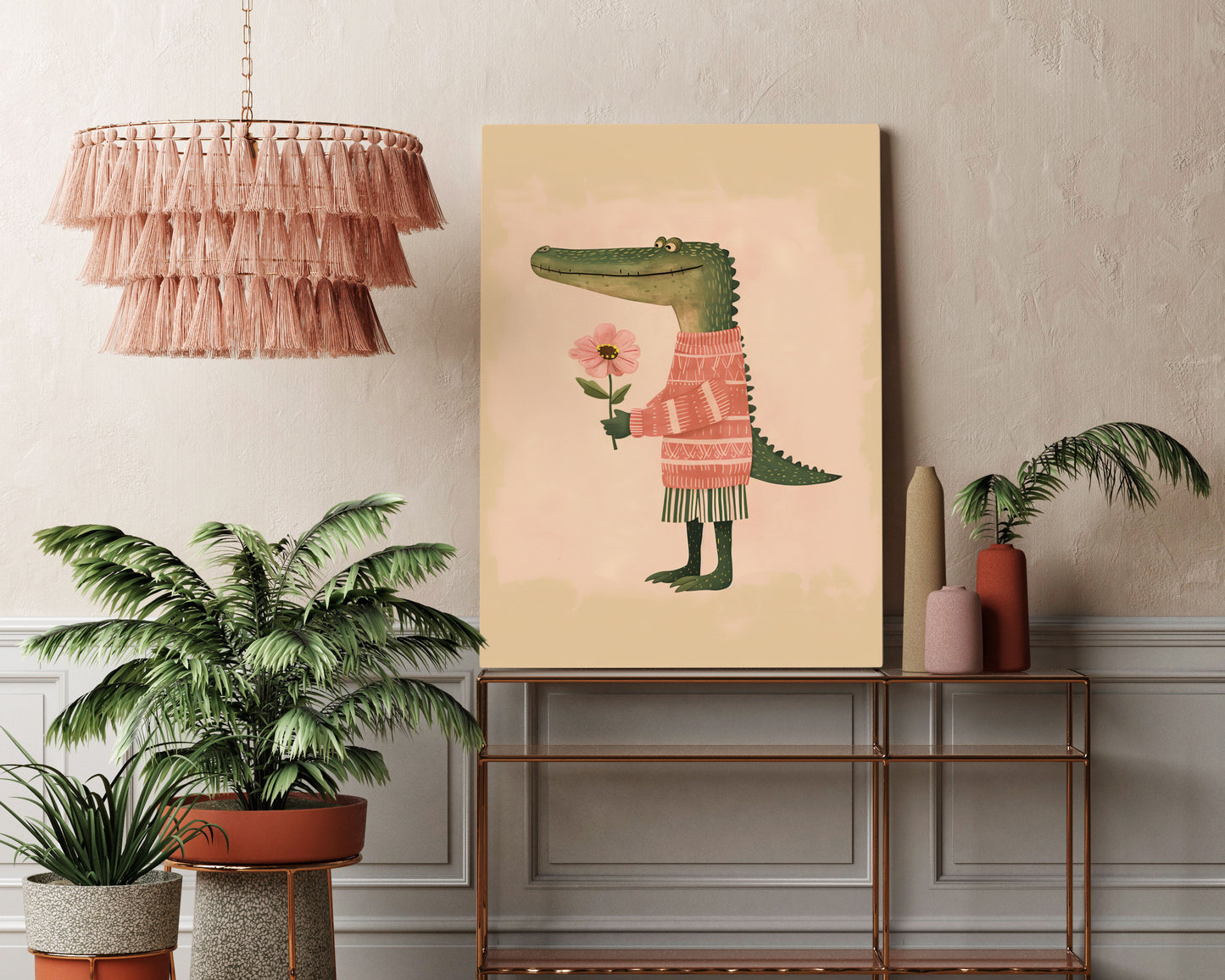 Friendly Crocodile Kids Wall Art Print - Artrise