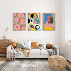 floral abstract wall art set of 3