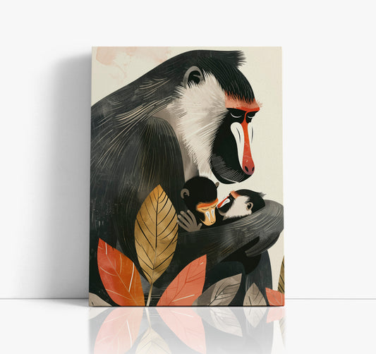 Monkey Love Kids Wall Art Print - Artrise