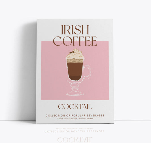 Irish Coffee Cocktail Art Print // Wall Art Print - Artrise