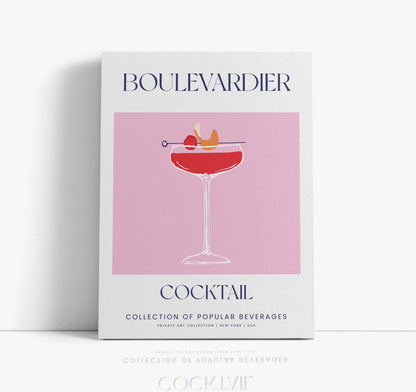 Boulevardier Cocktail Wall Art Print - Artrise