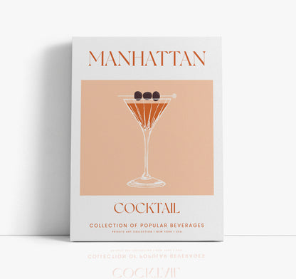 Manhattan Cocktail Art Print // Wall Art Print - Artrise