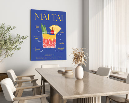 Mai Tai Cocktail Art Print // Wall Art Print - Artrise