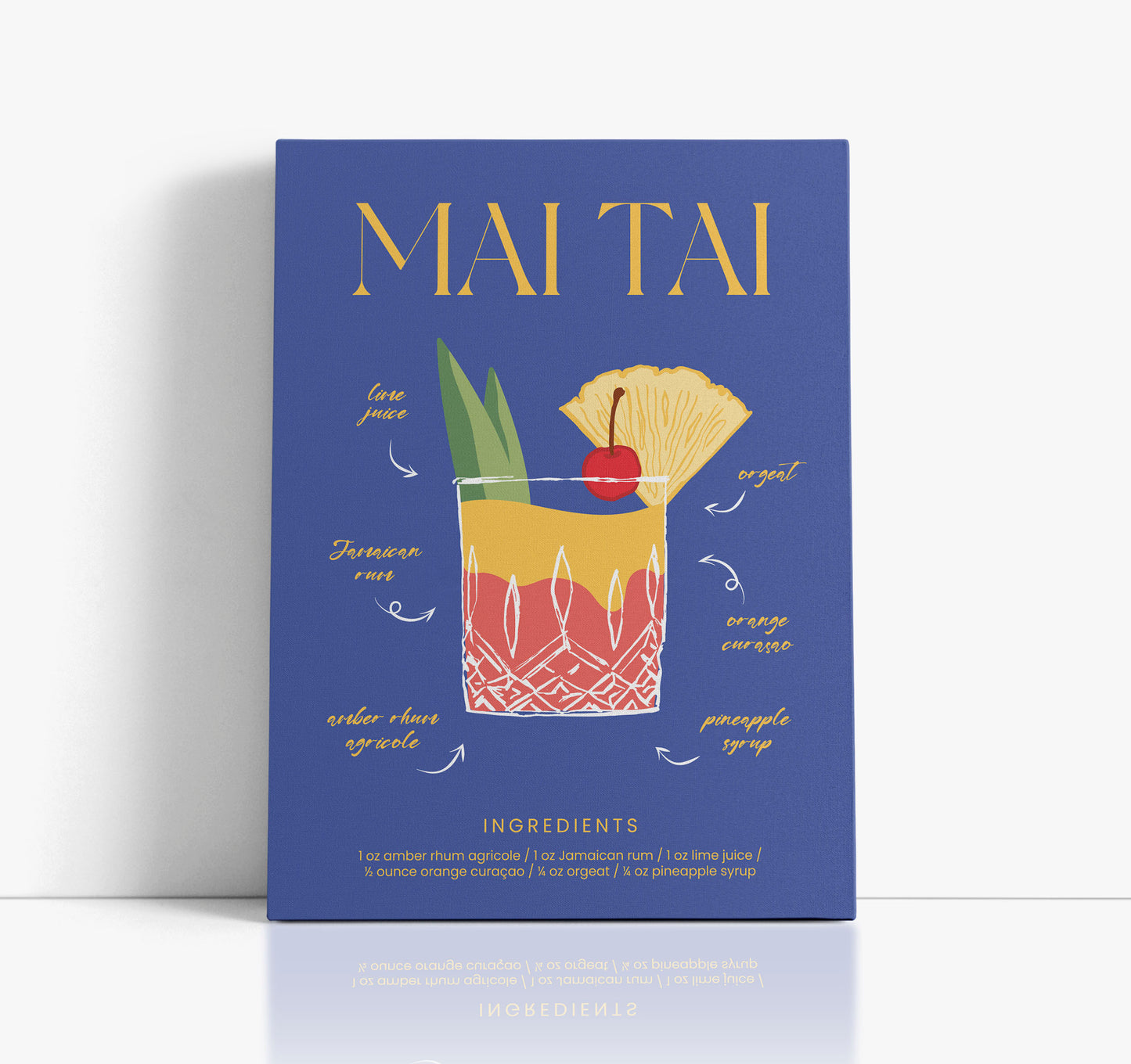 Mai Tai Cocktail Art Print // Wall Art Print - Artrise