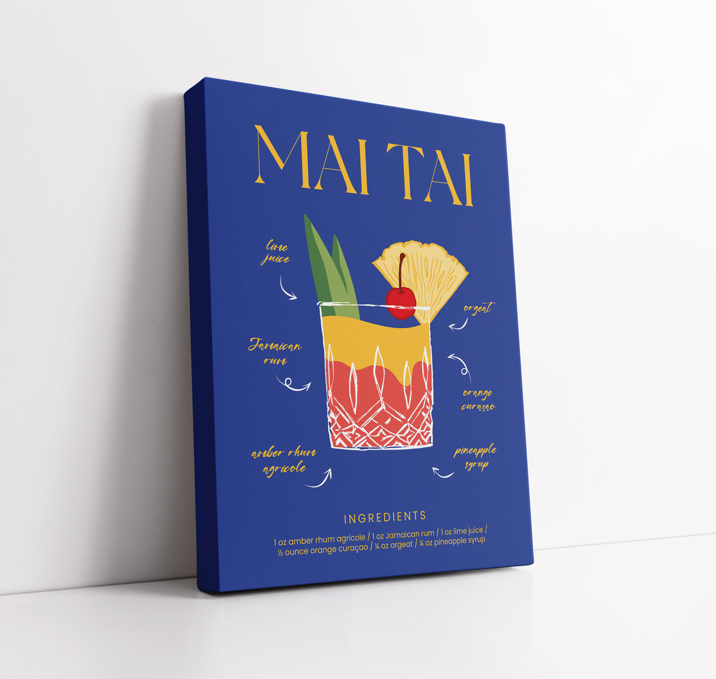 Mai Tai Cocktail Art Print // Wall Art Print - Artrise