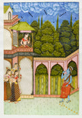 A Glimpse of Radha | Hand-Embroidered Krishna Miniature Wall Art