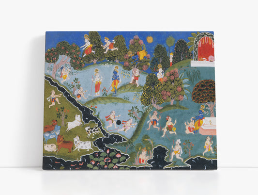 Blindman's Bluff, Page From a Dispersed Bhagavata Purana (Ancient Stories of Lord Vishnu) // Wall Art Print - Artrise