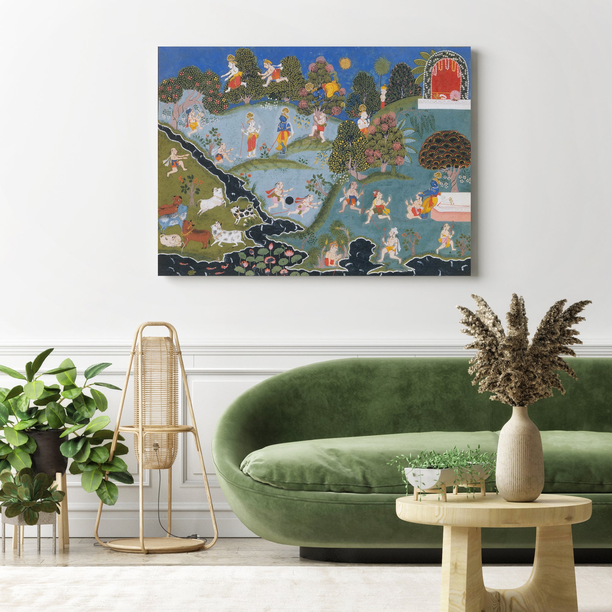 Blindman's Bluff, Page From a Dispersed Bhagavata Purana (Ancient Stories of Lord Vishnu) // Wall Art Print - Artrise