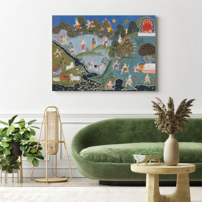 Blindman's Bluff, Page From a Dispersed Bhagavata Purana (Ancient Stories of Lord Vishnu) // Wall Art Print - Artrise