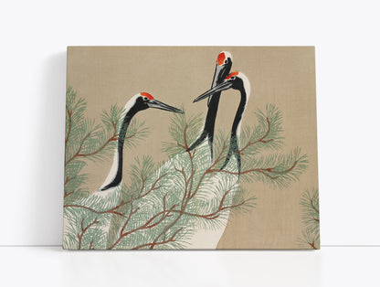 Cranes from Momoyogusa – Flowers of a Hundred Generations (1909) by Kamisaka Sekka // Wall Art Print - Artrise