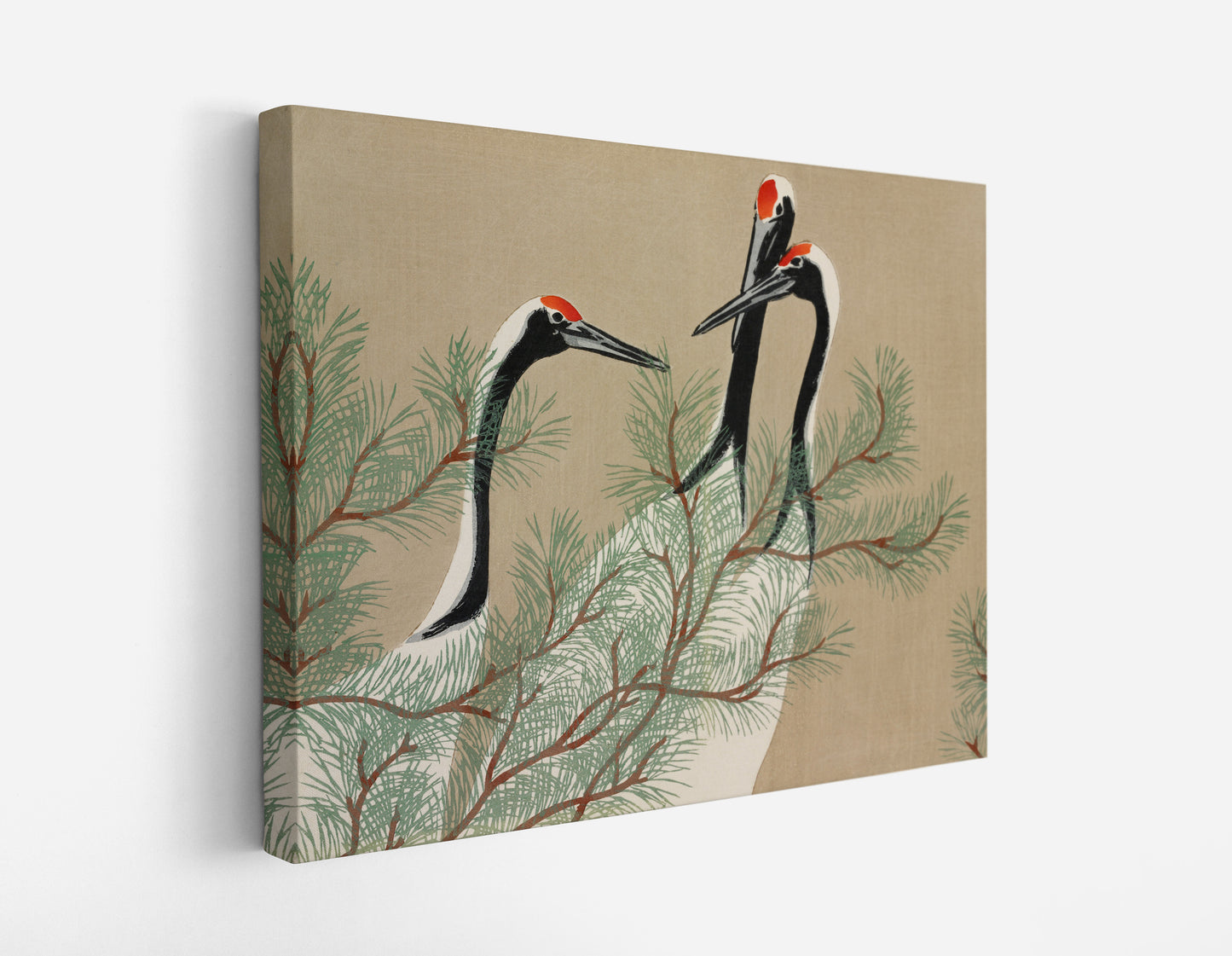 Cranes from Momoyogusa – Flowers of a Hundred Generations (1909) by Kamisaka Sekka // Wall Art Print - Artrise