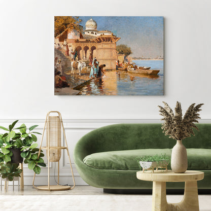 Along the Ghats of Mathura by Edwin Lord Weeks // Wall Art Print - Artrise