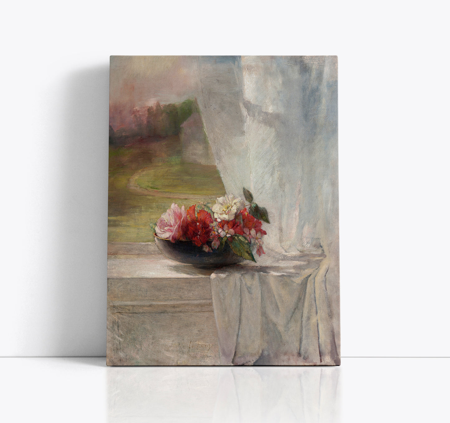 Flowers on a Window Ledge (1861) by John La Farge Wall Art Print - Artrise