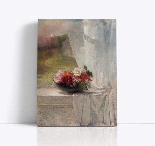 Flowers on a Window Ledge (1861) by John La Farge Wall Art Print - Artrise