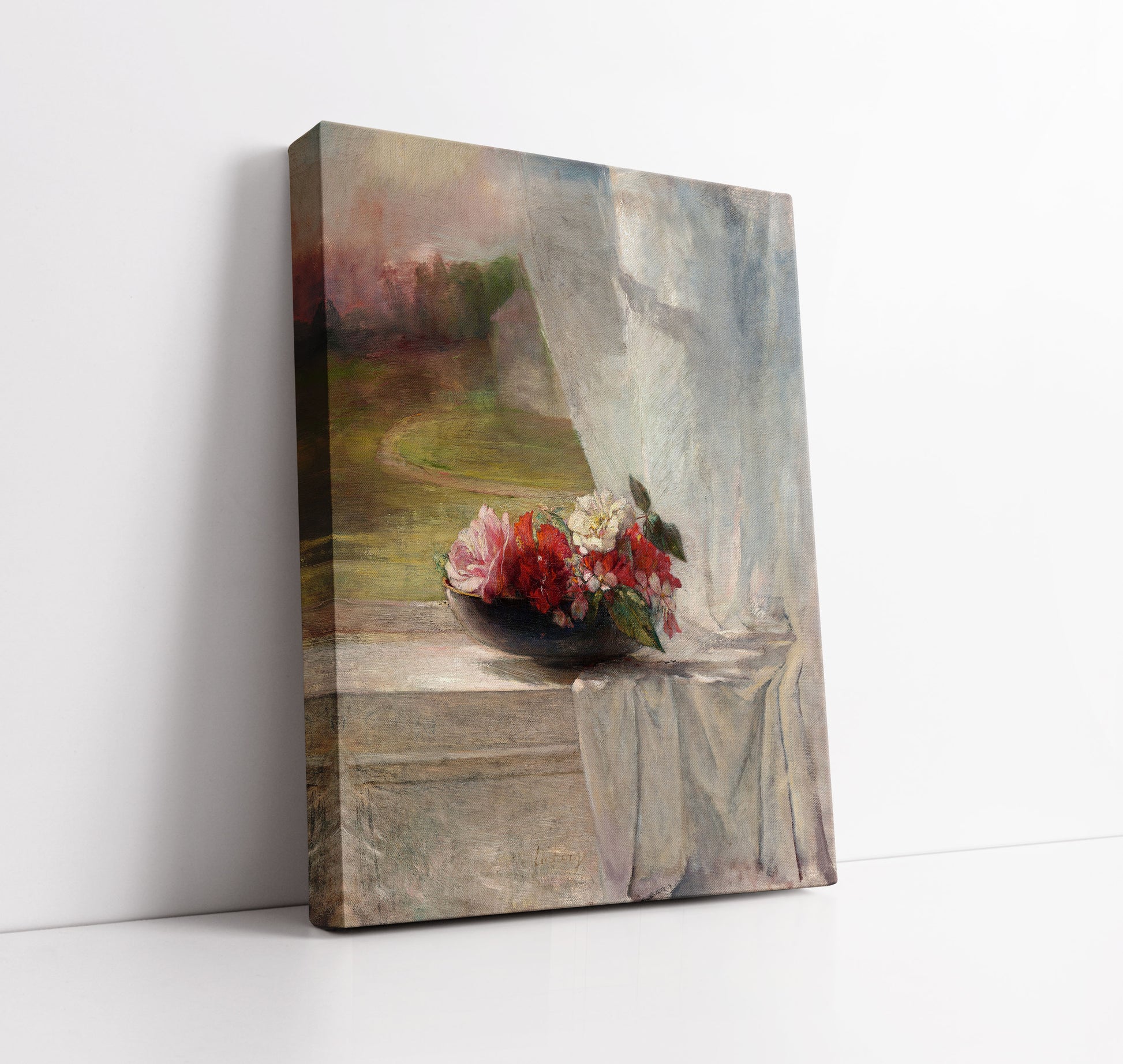 Flowers on a Window Ledge (1861) by John La Farge Wall Art Print - Artrise