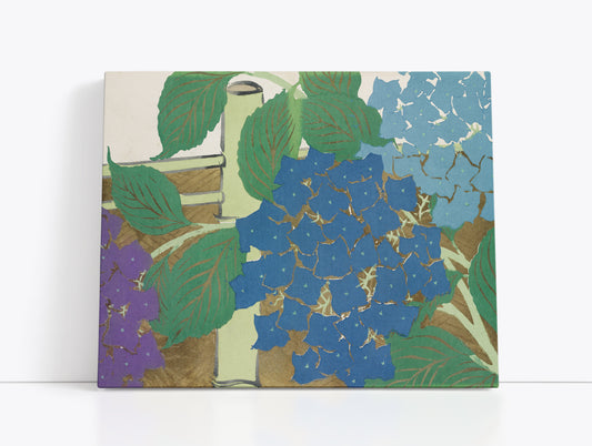 Hydrangea from Momoyogusa – Flowers of a Hundred Generations (1909–1910) by Kamisaka Sekka // Wall Art Print - Artrise