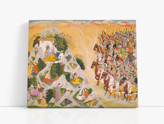 Jarasandha’s Army Advances Toward Krishna and Balarama // Wall Art Print - Artrise