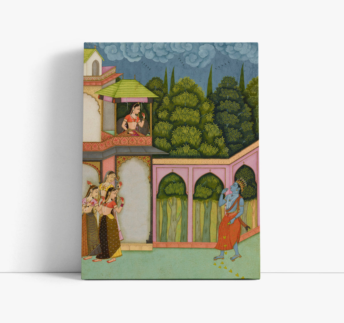 Krishna approaches Radha Wall Art Print - Artrise