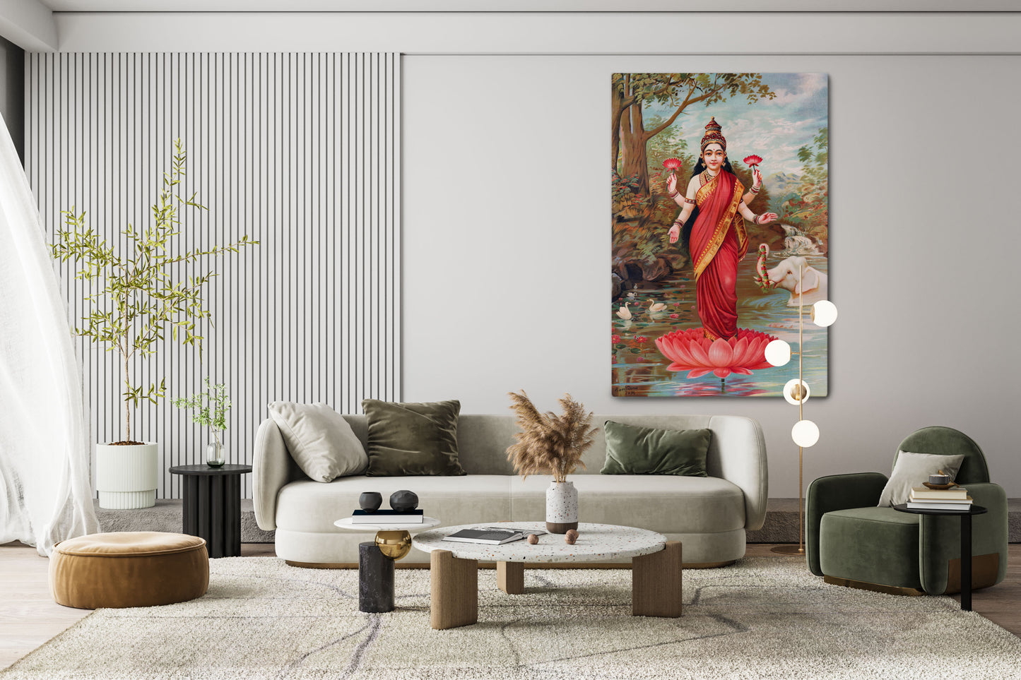 Lakshmi ji by Raja Ravi Varma // Wall Art Print - Artrise