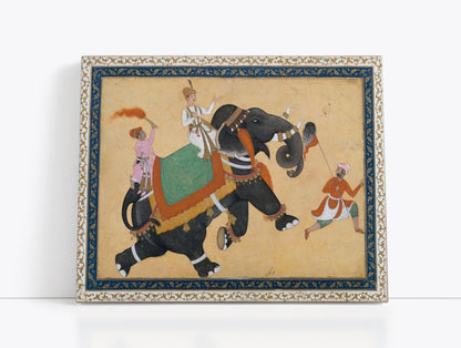 Prince Riding an Elephant by Khem Karan Wall Art Print - Artrise