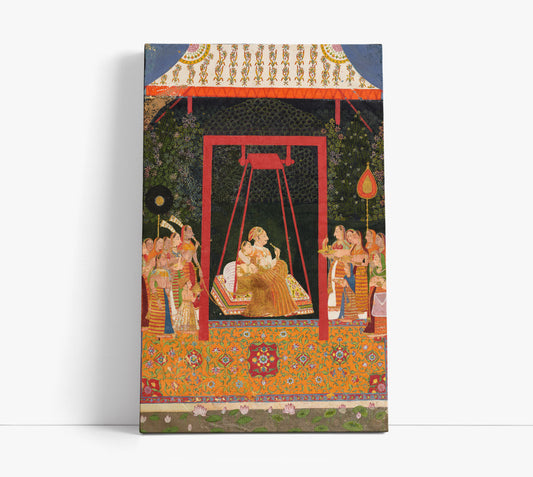 Rao Ram Chandra of Bedla on a Swing Indian Heritage Wall Art Print - Artrise