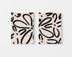Black brushstroke floral abstract – wall art set of 2 – Artrise canvas prints