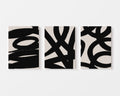 black abstract brushstroke wall art set