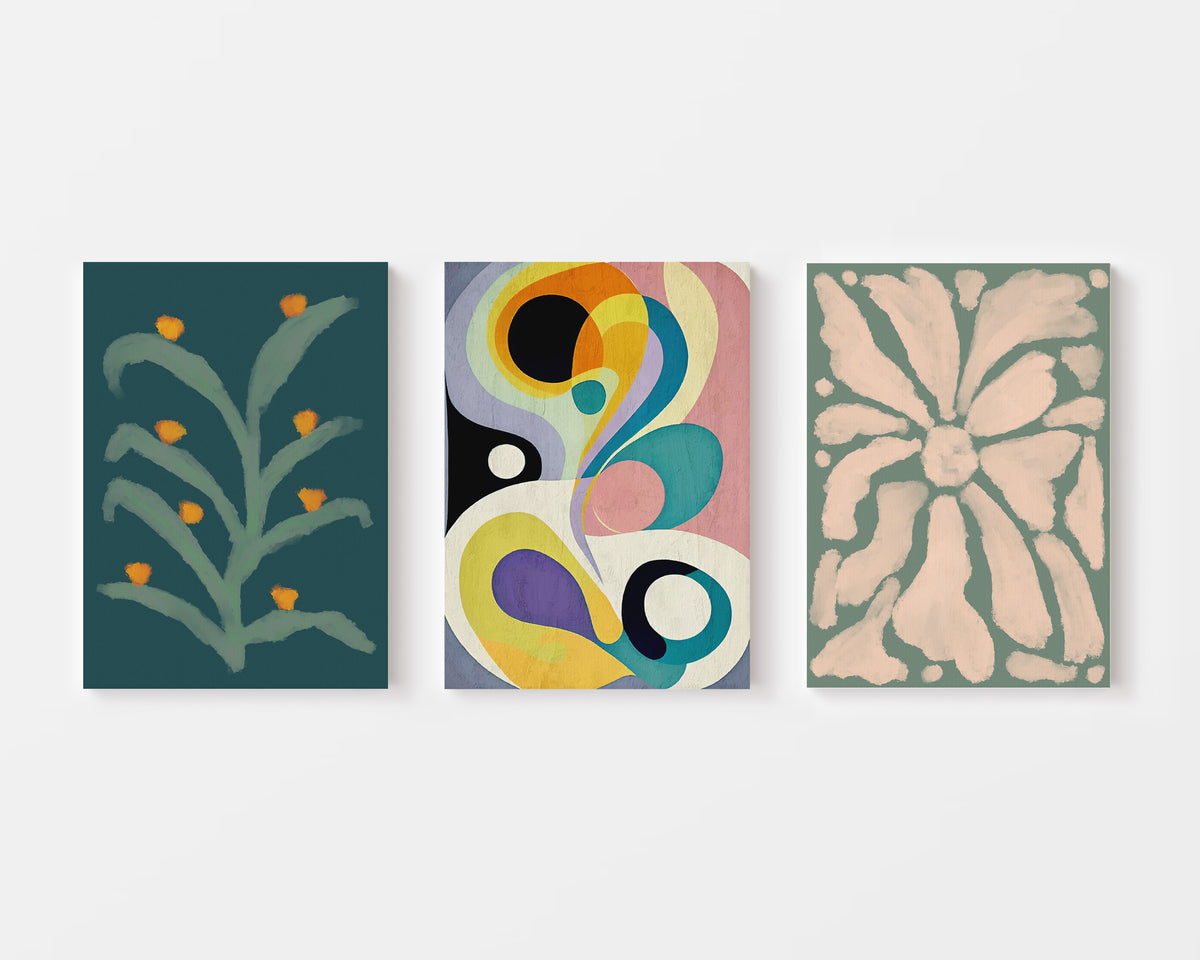 Gentle Forms – Neutral Organic Abstract Wall Art Print - Set of 3